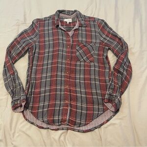 Lucky Brand Red and Blue Plaid Casual Shirt Size XS